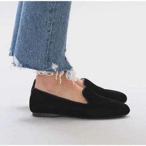 NWOT Birdies The Starling Velvet Loafers Size 8.5 Black Slip On Flats